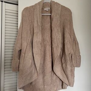 Barefoot Dreams Taupe Open-Front Chunky Cardigan
